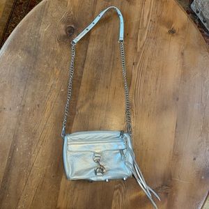Silver Rebecca Minkoff Mini Mac Crossbody Purse